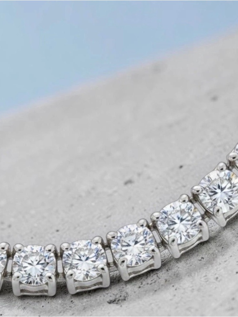 Vtg 18.75” 46g Tennis Necklace w/77 Dazzling CZ’s